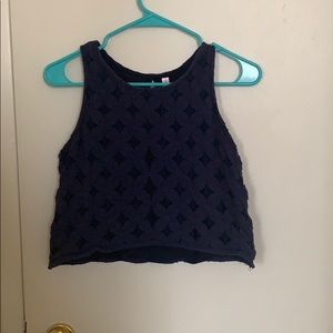 Navy Blue Crop Top